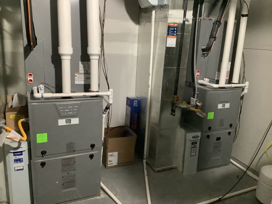 Installed-Cooling-Boxes Duo air handler boxes in a closed space